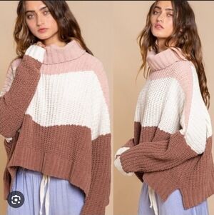 POL BEAUTIFUL Colorblock‎ Women's Sweater SUPER SOFT